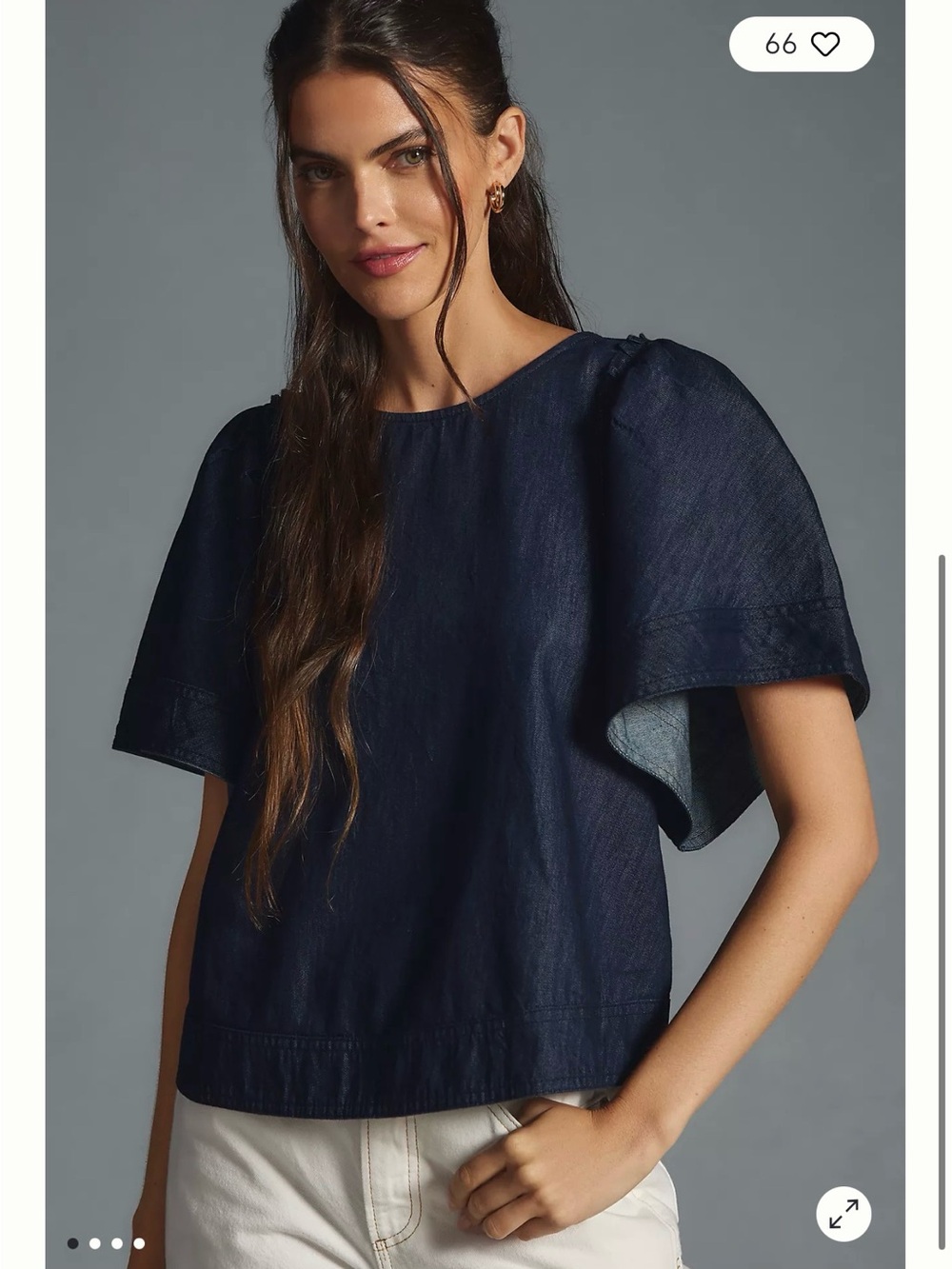 Anthropology Pilcro Denim Batwing blouse size small
